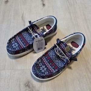 HEYDUDE Wally Winter Sweater Men's Slip-on Navy/Multi Size 9